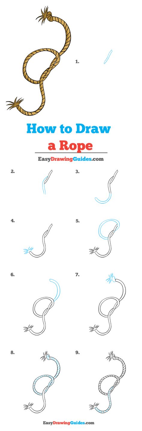 How To Draw A Rope Step By Step, Rope Drawing Tutorial, Rope Drawing Pencil Art, How To Draw A Rope, How To Draw Rope, Ancient Egyptian Statues, Rope Drawing, Blending Colored Pencils, Drawing Instructions