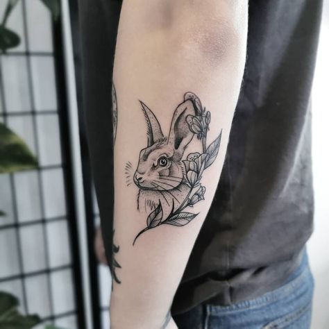 Earth Rabbit Tattoo, Japanese Style Rabbit Tattoo, Wild Rabbit Tattoo, Moon Rabbit Tattoo, Arya Tattoo, Rabbit Tattoo Ideas, Burn The Witch, Bunny Tattoo, Rabbit Tattoo