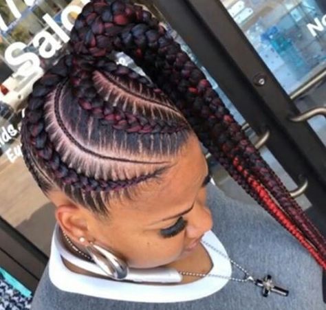 Pinterest: itssobuddafly 😍🔥 Goddess Braid Ponytail, Fishbone Braid, French Braid Ponytail, Hairstyles Braid, Twisted Hair, American Hairstyles, African Hair Braiding Styles, Braided Cornrow Hairstyles, Braided Ponytail Hairstyles