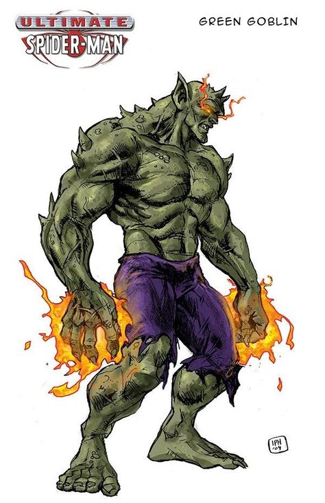 Green Goblin Spiderman, Mcu Art, Spiderman Fanart, Marvel Concept Art, Comic Marvel, Marvel Character Design, Ultimate Marvel, Ultimate Spider Man, The Hulk