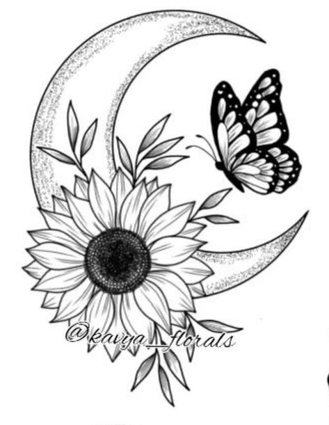 Tatoo Dog, Sunflower Tattoo Shoulder, Flower Tattoo Drawings, Tattoo Female, Sunflower Drawing, Idee Cricut, Sunflower Tattoos, صفحات التلوين, Flower Art Drawing