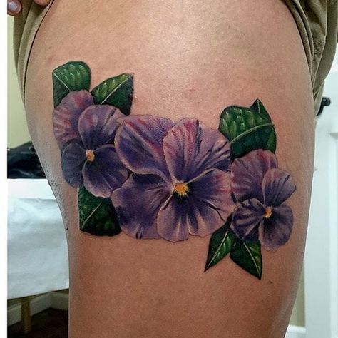 African Violet Tattoo, Violet Flower Tattoo, Name Flower Tattoo, Pansy Tattoo, Purple Flower Tattoos, Violet Flower Tattoos, Violet Tattoo, Rose Tattoo Meaning, Roses And Violets