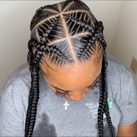 Big Box Braids Hairstyles, Feed In Braids Hairstyles, Cute Braided Hairstyles, Feed In Braid, Braided Cornrow Hairstyles, Braids Hairstyles Pictures, Beautiful Braids, Cute Box Braids Hairstyles, Girls Braids