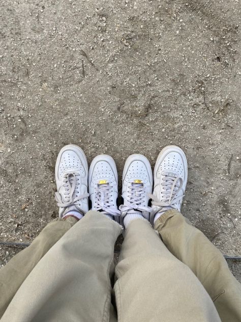 Matching Air Force Ones Couples, Couples Matching Shoes, Couple Shoes Pictures, Matching Couple Shoes, Air Force Couple, Matching Shoes For Couples, Couple Shoes Matching, Air Force Girlfriend, White Air Forces