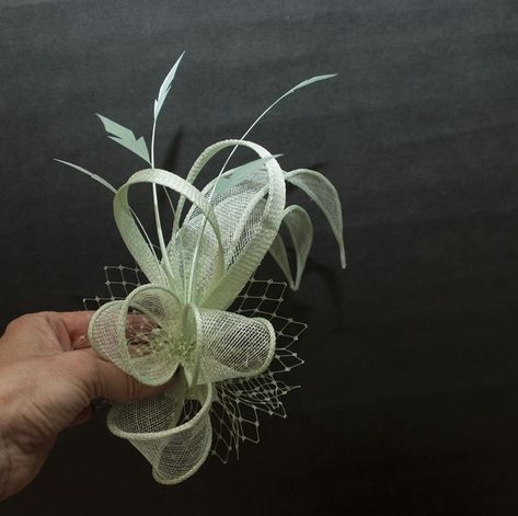 Light green fascinator. Mint green fascinator. | Etsy Green Fascinator, Wedding Mint Green, Mini Hats, Pink Fascinator, Derby Fascinator, Black Fascinator, Bridal Hat, Wedding Fascinators, Feather Fascinators