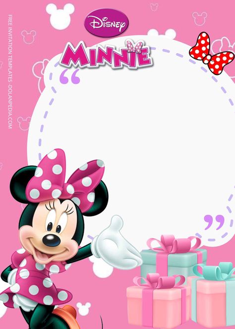 Minnie Mouse Invitation Template, Minnie Mouse Frame, Minnie Mouse Background, Fall Birthday Invitations, Minnie Mouse First Birthday, Minnie Mouse Birthday Invitations, Dance Party Invitations, Minnie Mouse Invitations, 3 Birthday