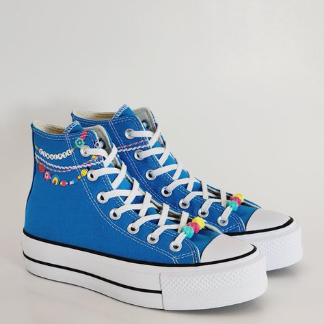 Converse Chuck Taylor All Star Hi High Top Embroidered Bracelet Dial Up Blue / White Canvas Women's Platform Sneakers / Boots A06844c Nwt Brand: Converse Model: Chuck Taylor All Star Lift Hi Style Code: A06844c Color: Dial Up Blue / White Gender: Women's Size Guide: Us Women's 5 / Uk 3 / Eur 35 / Cm 22 Us Women's 5.5 / Uk 3.5 / Eur 36 / Cm 22.5 Us Women's 6 / Uk 4 / Eur 36.5 / Cm 23 Us Women's 6.5 / Uk 4.5 / Eur 37 / Cm 23.5 Us Women's 7 / Uk 5 / Eur 37.5 / Cm 24 Us Women's 7.5 / Uk 5.5 / Eur 38 Funky Converse, Pretty Converse, Upcycle Shoes, Converse Model, Converse Classic, Converse Platform, Women Platform Sneakers, Embroidered Bracelet, Chuck Taylor All Star Lift