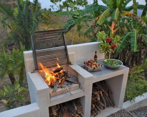 Backyard Grill Ideas, Barbeque Design, Backyard Bbq Grill, Design Per Patio, Barbecue Design, Outdoor Barbeque, Backyard Area, Backyard Grilling, Apartment Patio Decor