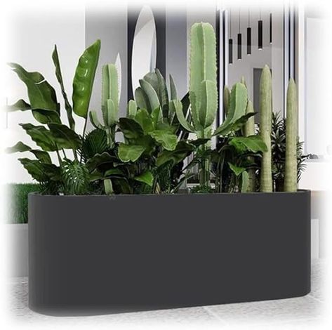 Amazon.com : GZHERVICES Rectangular Self Watering Flower Bed, Commercial Square Partition Flower Pot Trough Modern Decorative Planter for All House Plants Flowers Herbs (Color : Black, Size : 80x30x50cm) : Patio, Lawn & Garden Planter Partition, Decorative Planters, Self Watering, Plants Flowers, Flower Bed, Office Interior, Water Flowers, Flower Beds, Flower Pot