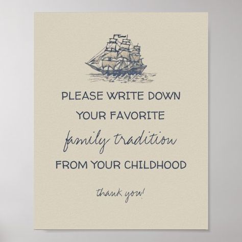 Ahoy! vintage nautical family traditions sign #ahoyitsaboy #nauticalbabyshower #sailor #pirateship #darkblue #postcardinvite #babyshowerwelcomesign #vintagenauticalbabyshower #piratebabyshower #familytraditions Nautical Baby Shower Games, Lake Baby Shower Theme, Ahoy It’s A Boy Baby Shower Decorations, Ahoy Its A Boy Baby Shower Ideas, Sea Themed Baby Shower Ideas, Coastal Baby Shower Theme, Nautical Baby Shower Ideas, Sailor Baby Shower Theme, Surfer Baby Shower