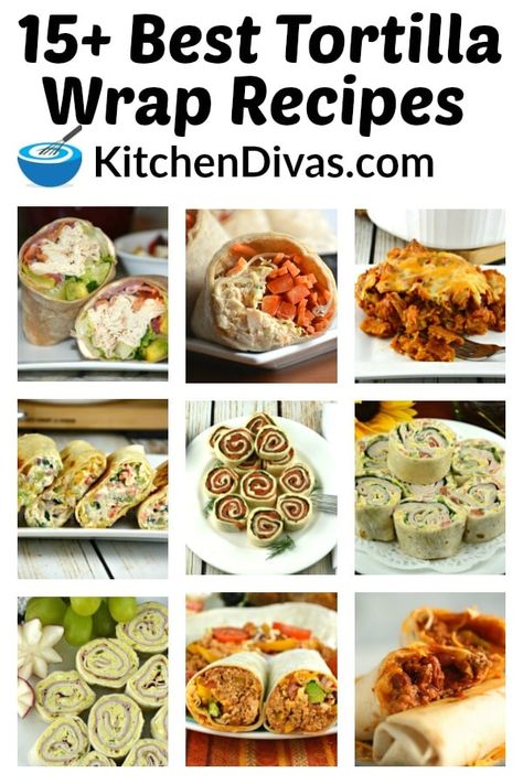 The best tortilla wrap recipes are right here with some easy pinwheel sandwich recipes. Give all of them a try today! You'll love them and our bonus recipe too! via @2kitchendivas Sandwiches Made With Tortillas, Leftover Tortilla Wraps, Recipes Using Wraps Tortillas, Tortilla Sandwiches Wraps, Wrap Sandwich Ideas Tortillas, Rolled Sandwiches Tortilla, Tortilla Wraps Recipes, Tortilla Sandwich Wraps, Keto Tortilla Wraps