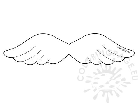 Angel Wings Template, Wings Template, Printable Outline, Wings Clipart, Angel Wings Png, Template Drawing, Angel Wings Drawing, Wings Pattern, Angel Wings Wall Decor