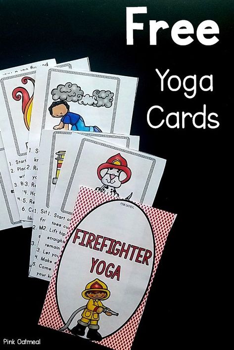 Firefighter themed yoga cards!  Fun kids yoga poses that are perfect for fire safety week activities.  Use these for your classroom, at home or for therapy interventions.  A fun kids fitness activity. Fire Safety Games, Fire Safety Lesson Plans, Fire Safety Week Activities, Fire Safety Lessons, Fire Safety Preschool Crafts, Classroom At Home, Fire Safety Unit, Kids Exercise Activities, Fire Safety Theme