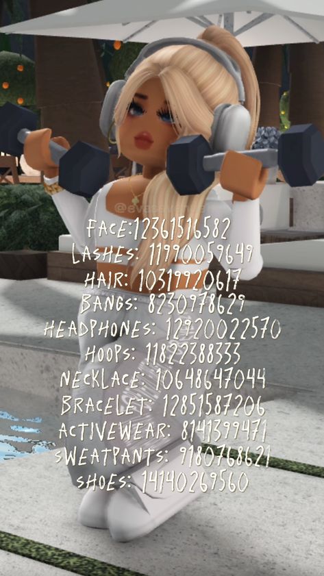 Barry Avenue Codes Outfit Workout, Bloxburg Active Wear Codes, Roblox Bloxburg Gym Outfit Codes, Bloxburg Gym Ideas Aesthetic, Bloxburg Work Out Outfit Codes, Berry Ave Gym Outfit Codes, Bloxburg Gym Outfit Codes Lululemon, Berry Ave Gym Codes, School Outfit Codes Bloxburg