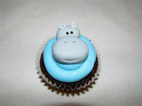 Hippo Cupcakes Hippo Cupcakes, Hippo Cake, Sweet Pea Baby Shower, Hippo Birthday, Protein Cake, 4th Birthday Cakes, Tall Cakes, Beautiful Cupcakes, Mum Birthday