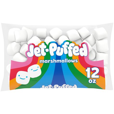 Kraft Jet Puffed Large Marshmallows 283g : Amazon.ca: Grocery & Gourmet Food Fat Free Snacks, Large Marshmallows, Marshmallow Bag, Camping Dessert Recipes, Jet Puffed Marshmallows, Rice Cereal Treats, Favorite Holiday Desserts, Campfire Marshmallows, Camping Desserts