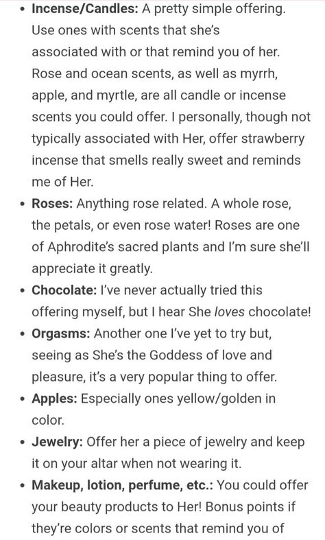 Aphrodite Herbs, Worshiping Aphrodite, Aphrodite Offering Ideas, Offerings For Aphrodite, How To Worship Aphrodite, Aphrodite Energy, Aphrodite Witchcraft, Aphrodite Offering, Aphrodite Alter