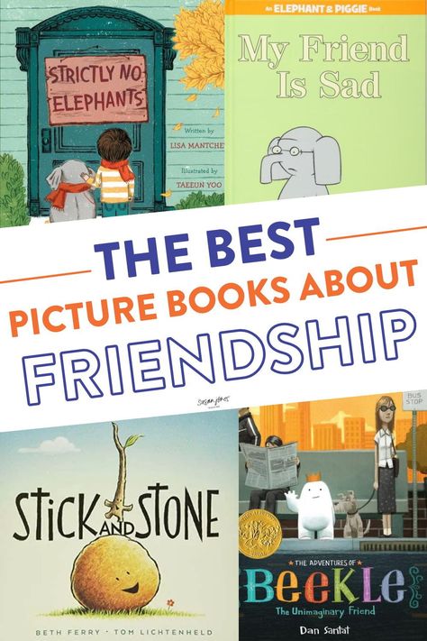 These 5 picture books are some of my favorites for teaching kindergarten, first and second grade students all about friendship! These cover inclusivity, how to make friends, acceptance, and so much more! Head on over to the post to read more about each book and why it's great for teaching about friendship! Books On Friendship, Friendship For Kids, Books About Friendship, Kids Picture Books, Being A Good Friend, Friendship Theme, On Friendship, About Friends, About Friendship