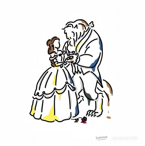 Beginner Tattoos, Disney Illustration, Beauty Beast, Crayon Drawings, Disney Icons, Disney Sketches, Small Drawings, Desenho Tattoo, Disney Tattoos