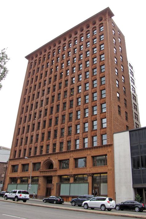 Adler & Sullivan - Guaranty Building - Buffalo, New York Form Follows Function Architecture, Guaranty Building, Louis Sullivan, Form Follows Function, Design Movements, International Style, Architecture Office, Architecture And Design, Architecture Photo