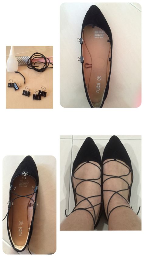 DIY lace up flats Diy Lace Up, Shoes Laces, Black Ballet, Shoes Diy, Lace Up Flats, Black Ballet Flats, Lace Up Flat, Flat Shoes, Cute Shoes