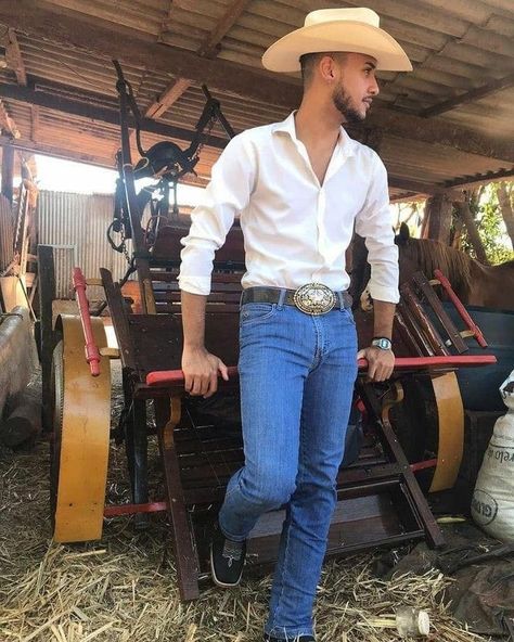 Handsome Cowboy Jaripeo Outfits Men, Mexican Cowboy Outfit, Vaquero Outfit Mexican Men, Country Outfits For Men, Country Boy Outfits, Cowboy Outfit For Men, Trajes Country, Cowboy Outfit, Men Fashion Photo