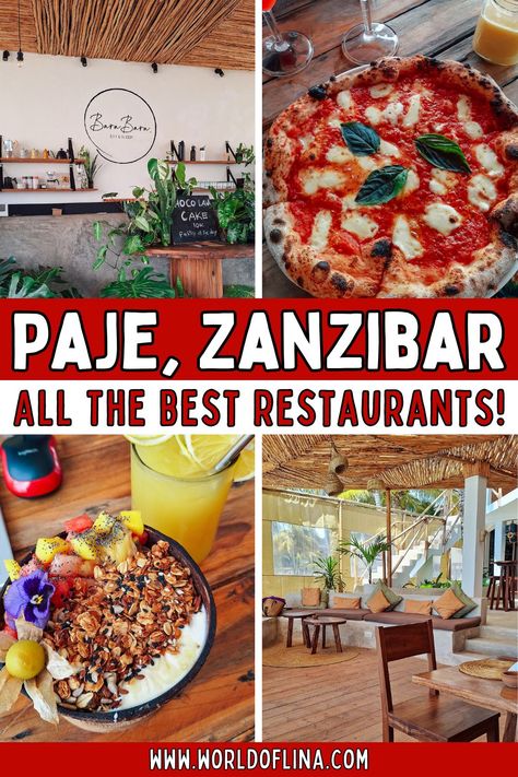 This comprehensive list includes the best restaurants in Paje, Zanzibar, that offer mouthwatering food, refreshing drinks, and epic views. Paje Zanzibar Food | Things to do in Paje Zanzibar | Zanzibar Paje Beach | Travel to Zanzibar | Places to See in Zanzibar | Things to do in Zanzibar Zanzibar Food, Paje Zanzibar, Zanzibar Travel, Mouthwatering Food, Tanzania Travel, Africa Destinations, Vegan Travel, Island Holiday, Travel Blogging