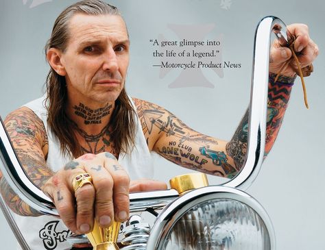 Biker Quotes Inspiration, Biker Pictures, Book Cover Photo, Harley Davidson Motorcycles Fatboy, Indian Larry Motorcycles, Indian Larry, Bike Photos, Harley Davidson Artwork, Biker Tattoos