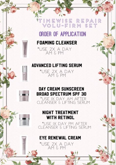 Mary Kay Timewise Repair Order Of Application, Mary Kay Order Of Application, Mary Kay Online Party, Mary Kay Printables, Mary Kay Facial, Mary Kay Sale, Fall Products, Mary Kay Timewise Repair, Timewise Repair