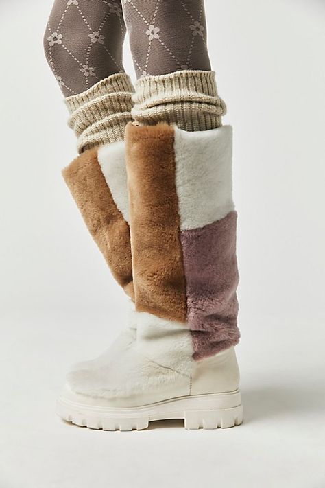 winter boots, cozy, shearling tall boots, winter shoes, Free People boots ... Free People Boots, Tall Winter Boots, Lug Sole Boots, Free People Style, People Happy, Faux Fur Boots, Fur Lined Boots, Shearling Boots, Free People Shoes