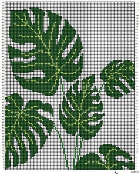 Cross Stitch Cushion, Pixel Crochet, Tapestry Crochet Patterns, Crochet Leaves, Pola Kristik, C2c Crochet, Cross Stitch Patterns Flowers, Pola Sulam, Cross Stitch Borders