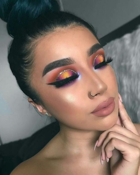 Bright Makeup, Pinterest Makeup, Purple Eyeshadow, Baddie Makeup, Makeup Goals, Cut Crease, Makati, Flawless Makeup, Gorgeous Makeup