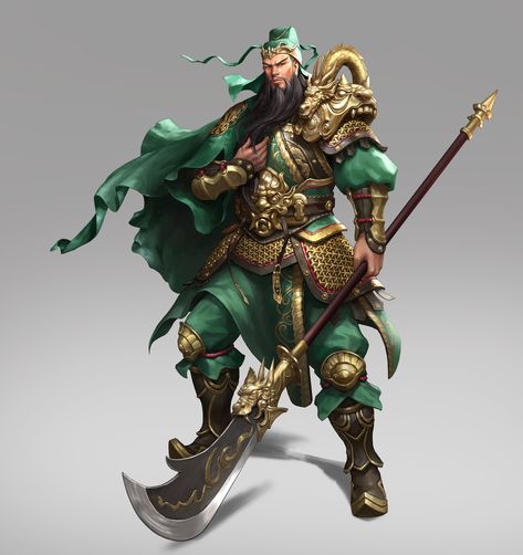 "Guan Yu (關羽)" by Han woo Guan Yu, Chinese Warrior, Hero Time, Dynasty Warriors, Japanese Tattoo Designs, Concept Art Character, Artwork Online, God Art, Character Modeling