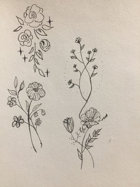 Flower Pen Doodles, Black Pen Flower Drawings, Pen Drawn Flowers, Aesthetic Sketches Flowers, Pen Flower Drawing Doodles, Sketchpen Drawings Ideas Aesthetic, Easy Pen Sketches Aesthetic, Easy Pen Drawings For Beginners, Flower Pen Art