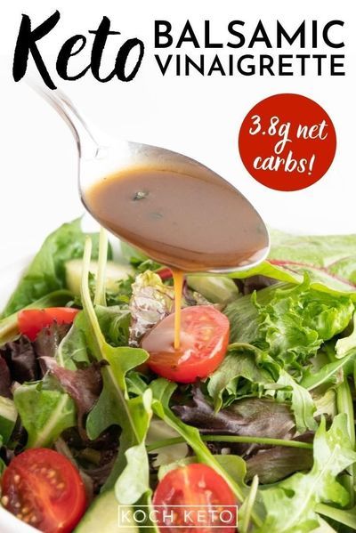 Balsamic vinaigrette – a true classic among salad dressings, and rightly so. Unfortunately, store-bought varieties are usually full of sugar and/or industrial vegetable oils, which makes them a rather unhealthy choice. Our balsamic vinaigrette salad dressing without added sugar is not only healthier, but it’s also low carb and even keto-friendly with only 3.8g net carbs per serving – oh, and it tastes just as good, if not better! Sugar Free Salad Dressing, Low Carb Salad Dressing, Low Carb Dressing, Balsamic Vinaigrette Salad, Keto Salad Dressing, Law Carb, Balsamic Vinaigrette Dressing, Keto Sauces, Salad Dressing Recipes Homemade