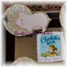 Charlotte's Web Party, Charlotte's Web, Themed Cookies, Party Table Settings, School Play, Sugar Cookies Decorated, Party Table, Bday Party, Sugar Cookies