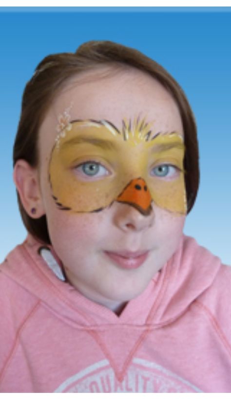 Duck Makeup Halloween, Chicken Makeup Halloween, Chicken Face Painting, Chicken Face Paint, Duck Face Paint, Chicken Makeup, Duck Makeup, Minion Face Paint, Snow Queen Makeup