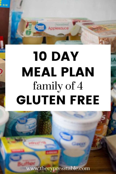 Super budget friendly 10 day gluten free meal plan! Do you need to prepare gluten free meals and don't know where to start? Follow along with my family gluten free meal plans every 10 day! Easy Gluten Free Meal Plan, Budget Meal Planning Gluten Free, Budget Gluten Free Meals, Cheap Gluten Free Meals Budget, Gluten Free Aldi Meal Plan, Gluten Free Meal Plan For Beginners, Gluten Free Weekly Meal Plan, Walmart Meal Plan Budget, Low Carb Cheap Meals