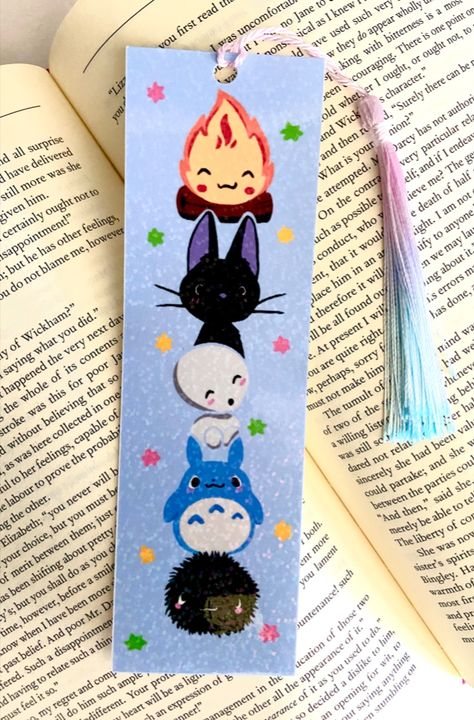 Sparkly bookmark with all my favorite Ghibli movie characters. Studio Ghibli Bookmark, Ghibli Bookmark, Studio Ghibli Party, Glitter Overlay, My Favorite Movies, Nerd Games, Sketchbook Project, Naruto Sketch Drawing, Glitter Overlays