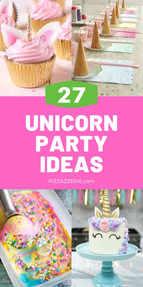 Unicorn Diy Party Decorations, Unique Unicorn Birthday Party Ideas, Unicorn Birthday Party On A Budget, Ideas For Unicorn Birthday Party, Outdoor Unicorn Party Decorations, Easy Unicorn Party Ideas, Unicorn Birthday Party Snack Ideas, Unicorn Birthday Party At Home, Simple Unicorn Birthday Party