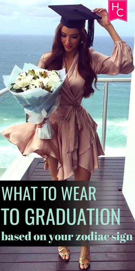 What You Should Wear to Graduation, Based on Your Zodiac Sign| Fashion| Tips| Style Graduation Black Dress, Make Up For Graduation, Graduation Outfit College, Graduation Dress College, Zodiac Fashion, College Clothes, Outfit College, Zodiac Sign Fashion, Graduation Makeup