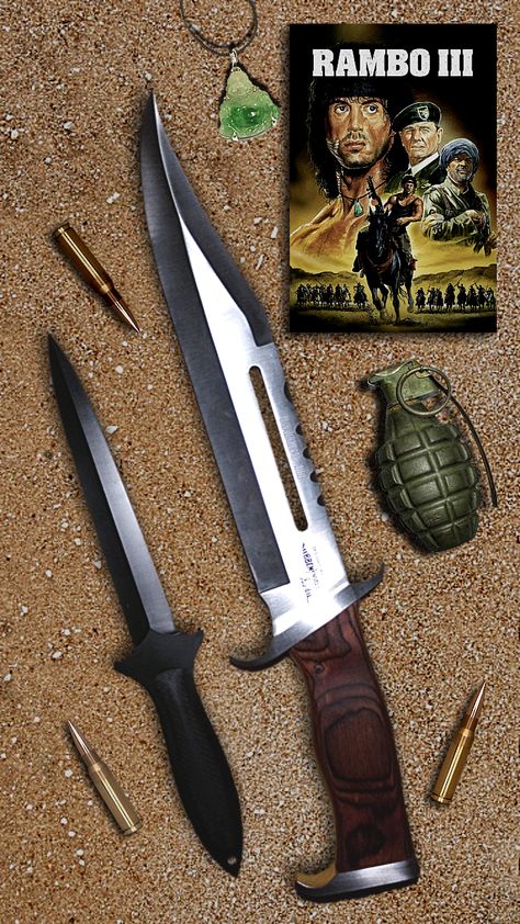 My replica Rambo 3 knife from the Stallone movie. Rambo Knife, Rambo 3, John Rambo, Boot Knife, Combat Armor, Eagle Pictures, Max Steel, Tactical Gear Loadout, Butcher Knife