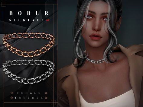 Club Makeup, Simple Chain Necklace, Free Sims 4, Simple Chain, Sims 4 Cc Packs, Sims 4 Cas, Ts4 Cc, Neck Chain, Sims 4 Clothing