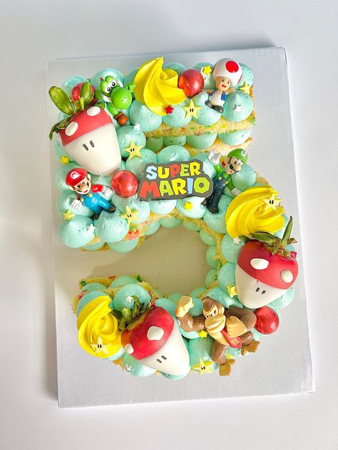 Mario Bros Birthday Party Ideas, Mario Birthday Cake, Mario Bros Cake, Number Birthday Cakes, Super Mario Cake, Super Mario Bros Birthday Party, Super Mario Bros Party, Mario Cake, Mario Bros Birthday