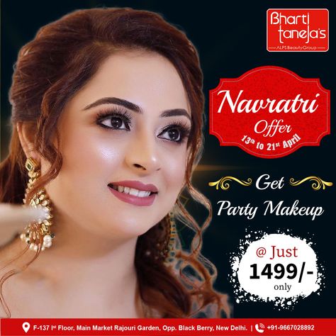 Exciting offers you can’t afford to miss! Celebrate the oncoming of Navratri with the special offer on Party Makeup only at Bharti Taneja. Offer valid for a limited period only. Book your appointment today: https://bit.ly/3uHYo0q #bhartitanejarajourigarden #bookappointment #navratri2021 #navratri #festival #HappyNavratri Navratri Offer, Navratri Festival, Got Party, Happy Navratri, Book App, Book Your Appointment, Party Makeup, To Miss, Special Offer