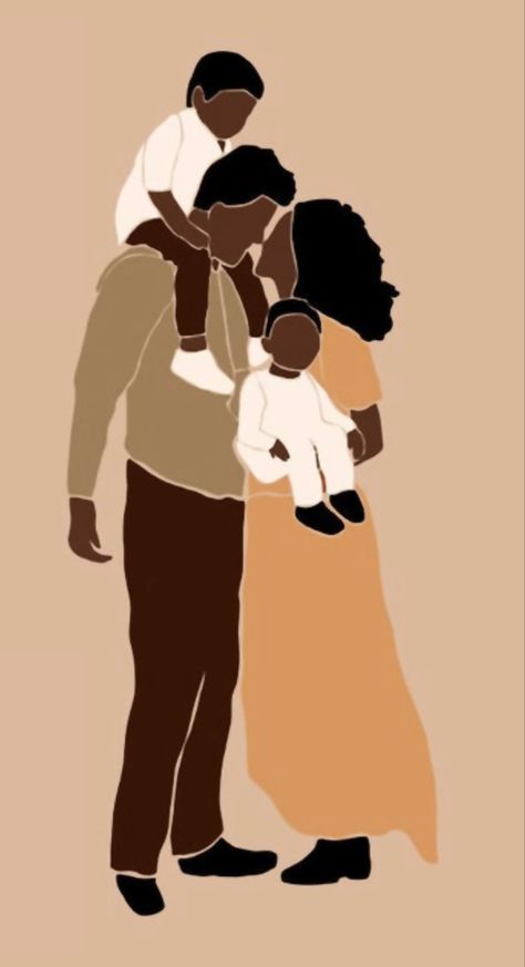 Black Family Aesthetic Drawing, Black Family Drawing, Healthy Family Aesthetic, Black Family Cartoon, Black Family Art, Presentation Pictures, Family Black, Black Couple Art, Boy Illustration