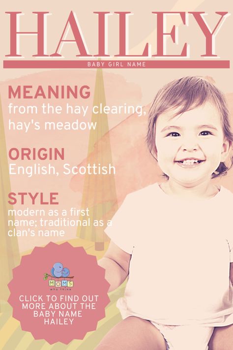 There are many different varieties of the baby name Hailey, all of which are on the most popular list of the Social Security Index. The most popular of all of the variations, however, is the spelling of Hailey. This name began as a clan's name, but it is now one of the most popular first names for girls that has a youthful spirit about it. #girlname #babyname Hailey Name Meaning, Hailey Name, H Baby Names, Baby Name Meaning, Names For Girls, Middle Names, Scottish Fashion, Unique Baby Names, Middle Name