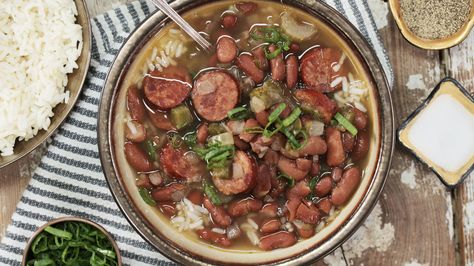 New Orleans Red Beans And Rice Red Bean And Rice Recipe, Red Beans N Rice Recipe, Southern Living Recipes, Red Beans And Rice, Mardi Gras Food, Beans And Rice, Fat Tuesday, Easy Slow Cooker, Slow Cooking