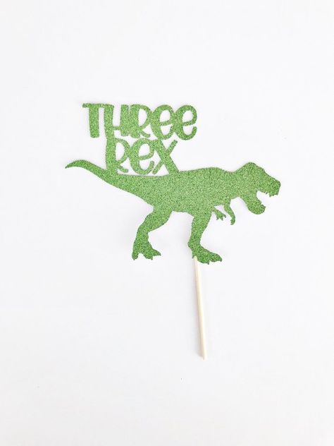 3 Rex Cake, T Rex Cake, Birthday 25, Dinosaur Cake Topper, Old Cake, Glitter Birthday Parties, Dinosaur Cake Toppers, Dinosaur Themed Birthday Party, Dino Birthday Party