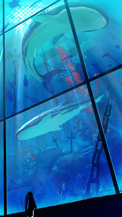 ocean aquarium Digital Scenery, Art Beat, Poses References, Environment Concept Art, Ocean Art, Fantasy Landscape, Scenery Wallpaper, Anime Scenery, Pretty Art